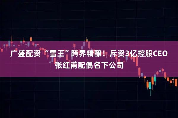 广盛配资 “雪王”跨界精酿！斥资3亿控股CEO张红甫配偶名下公司